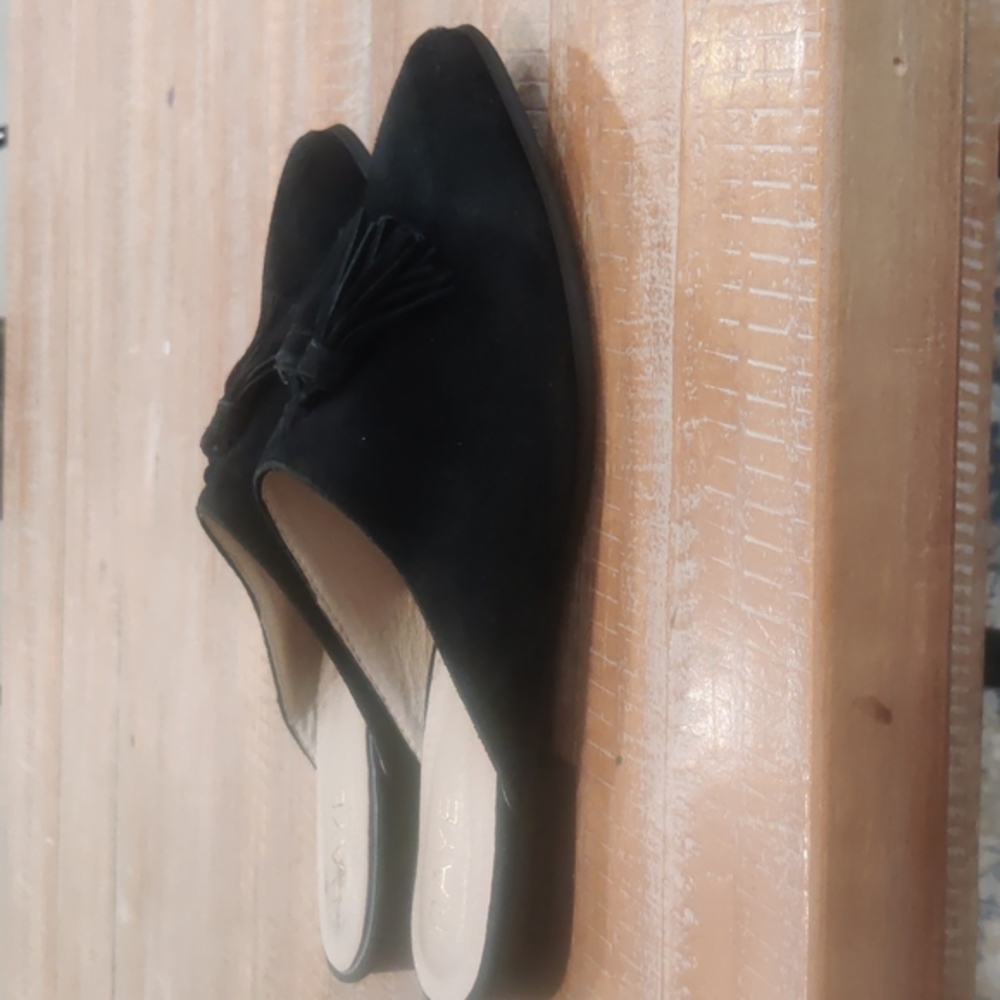 Raye Black Pointed Toe Slides - image 3